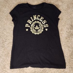 Children's Place Black Princess Tee XXL EUC